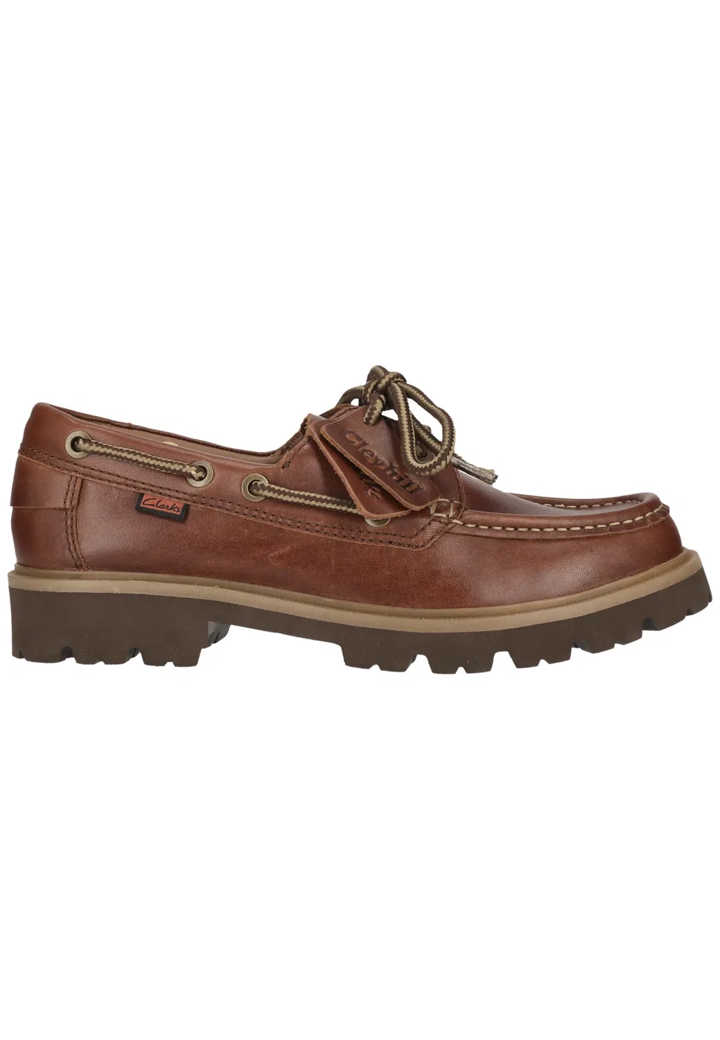 Снуршузы Cleyhill Boat Clarks, коричневая кожа — фото 4