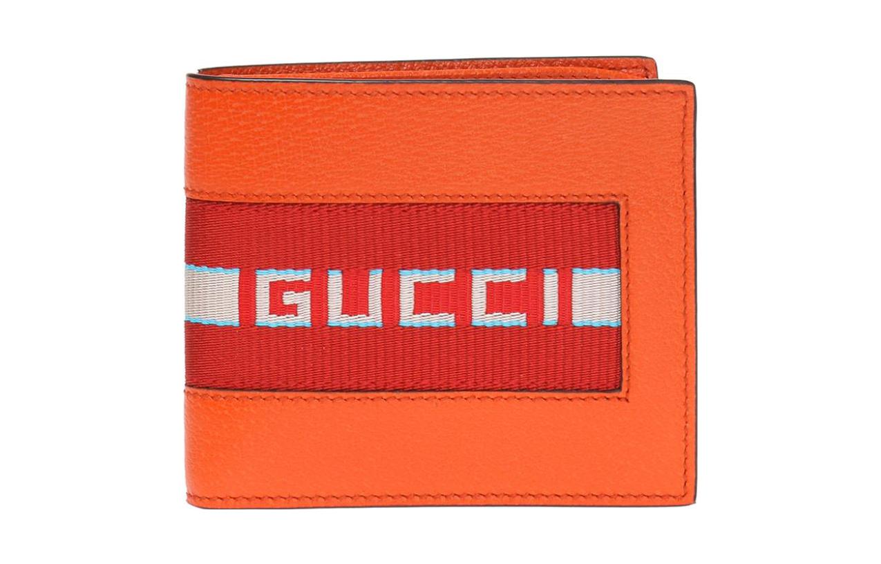 

Кожаный бумажник мужской оранжевый GUCCI