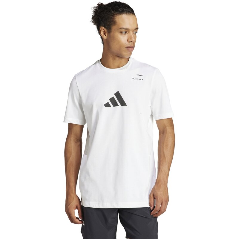 Футболка Aeroready теннисная категория с графикой Adidas, белый — фото 2