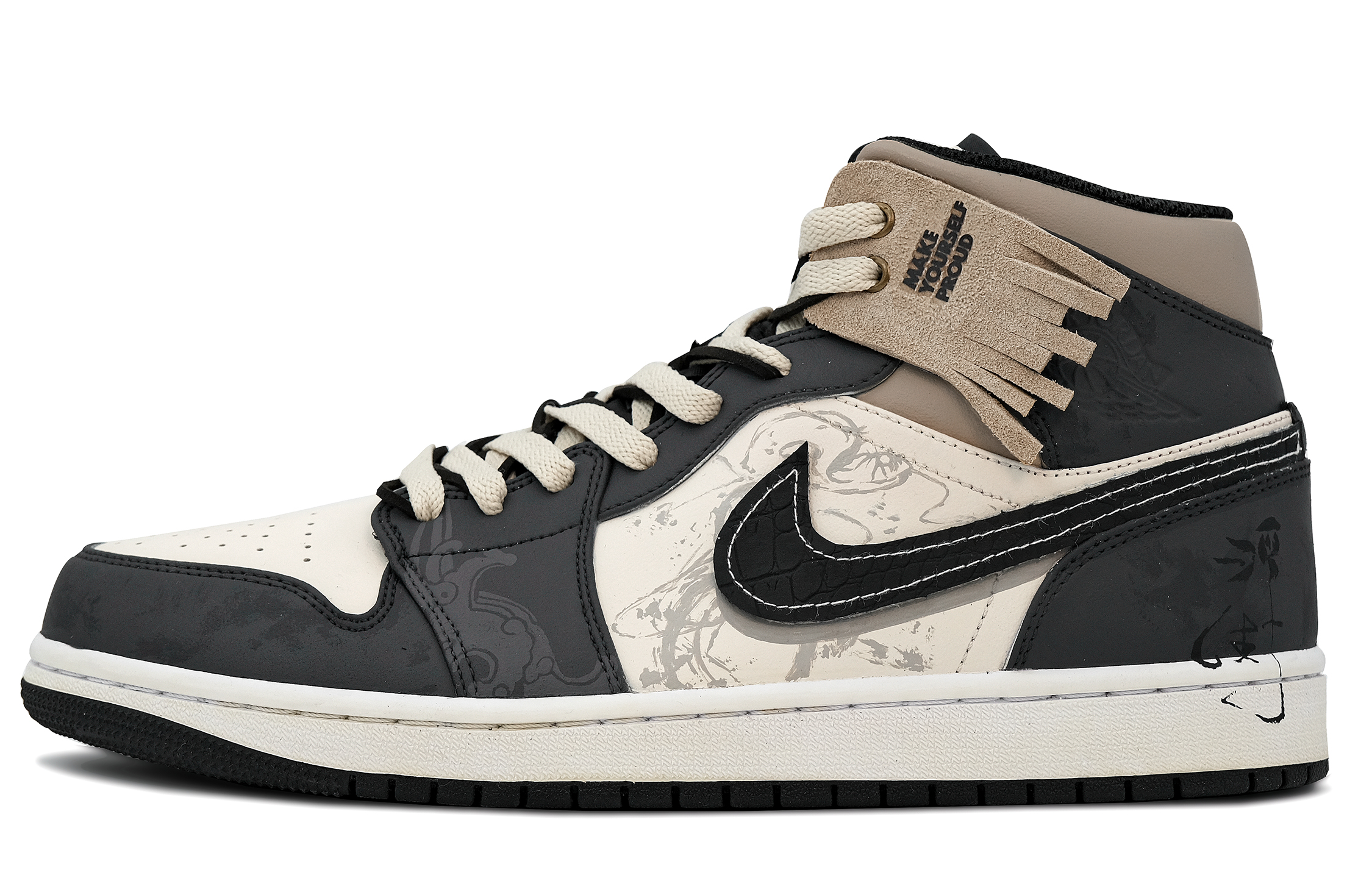 

Jordan Баскетбольные кроссовки Air 1 Abrasion Resistance Mid Top Vintage, мужские, черные