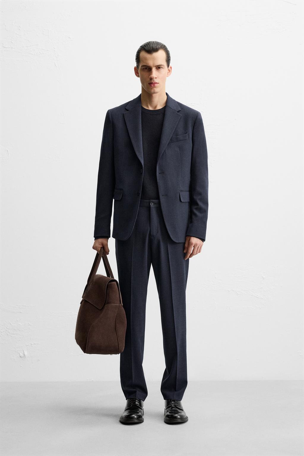 

Удобные костюмные брюки ZARA, цвет Bluish