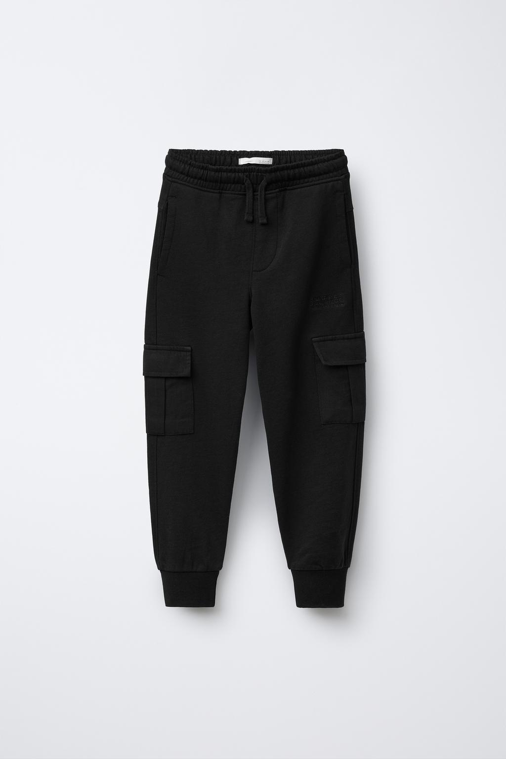 

Вышитые грузовые кроссовки для бега трусцой ZARA, черный