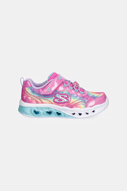 Кроссовки детские с блестками Flutter Heart Lights Groovy Swirl Skechers, розовый — фото 2