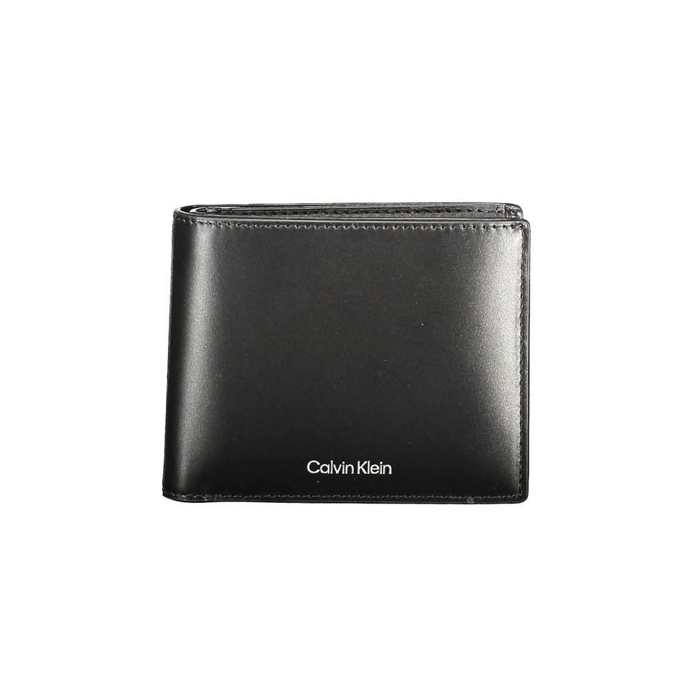 

Черный кожаный мужской кошелек Calvin Klein