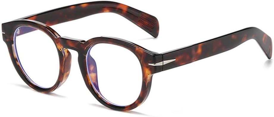 

Круглые панк-солнцезащитные очки для мужчин и женщин с заклепками, защита от УФ-излучения UV400, для занятий спортом на открытом воздухе, бега и путешествий UYPTK, Leopard Clear