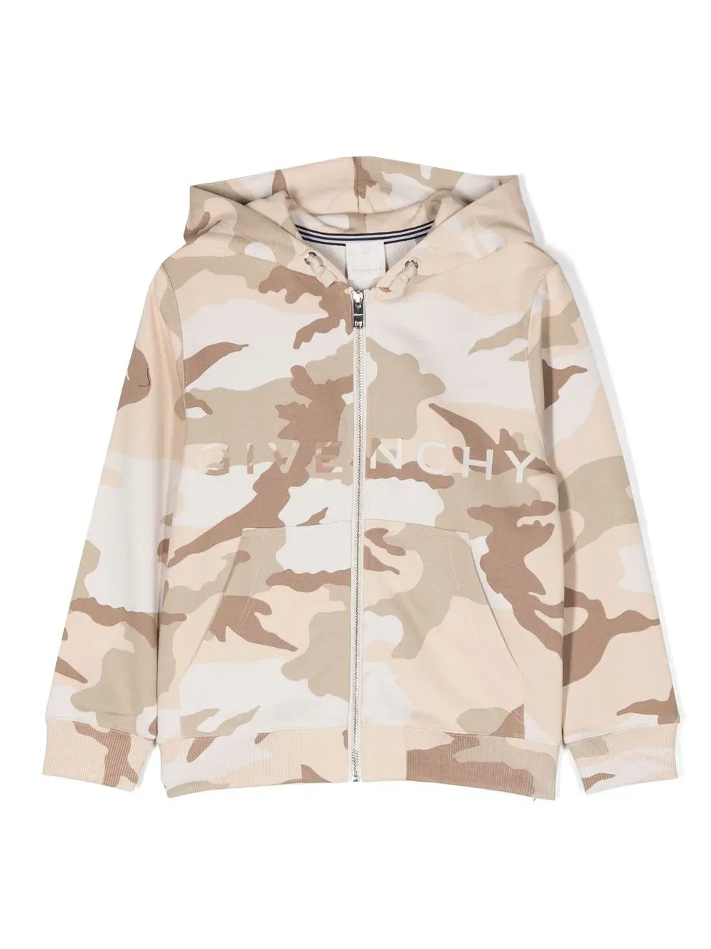 Толстовка на молнии с камуфляжным принтом Givenchy Kids, нейтральный