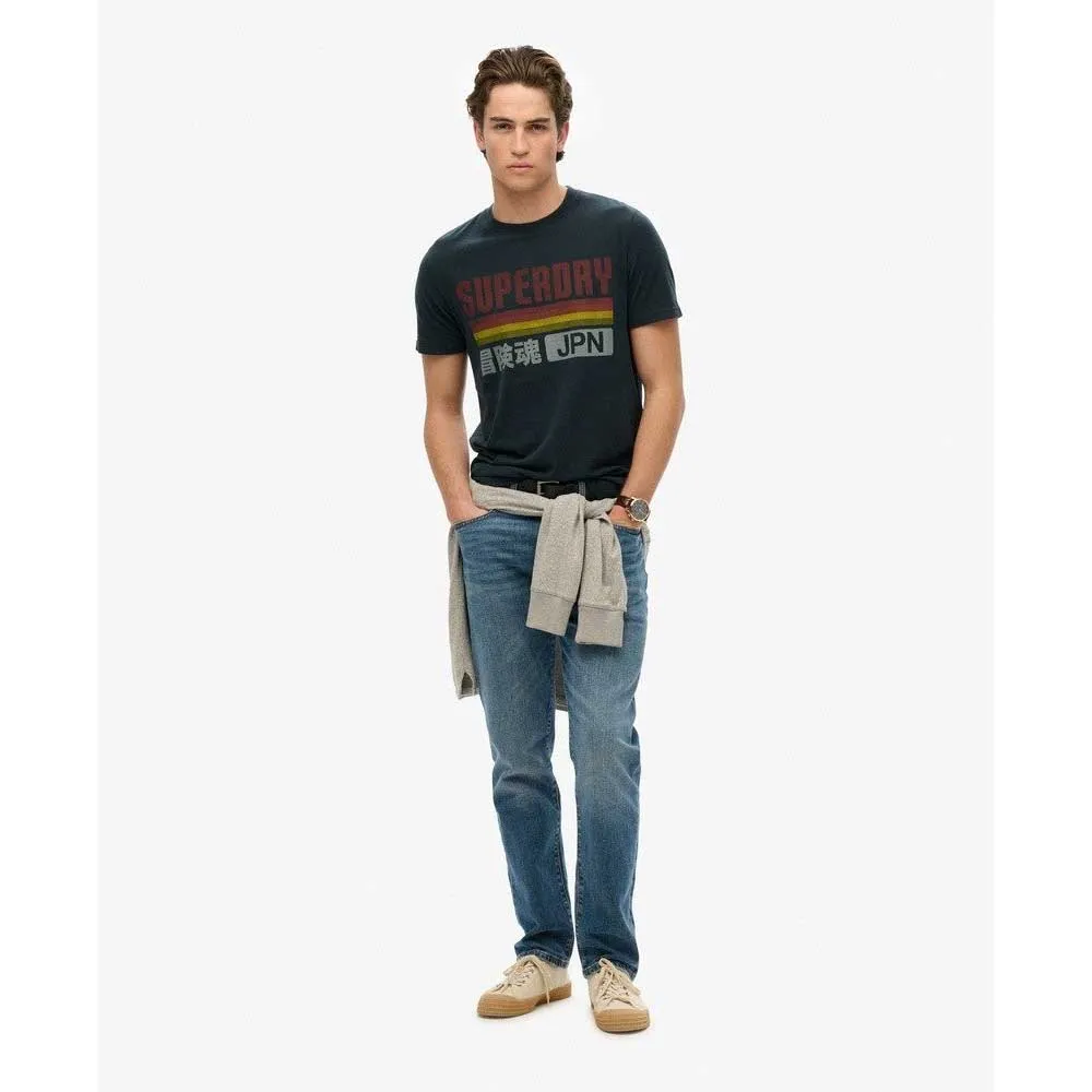Футболка с коротким рукавом Superdry Japan Stripe Relaxed, черный — фото 3