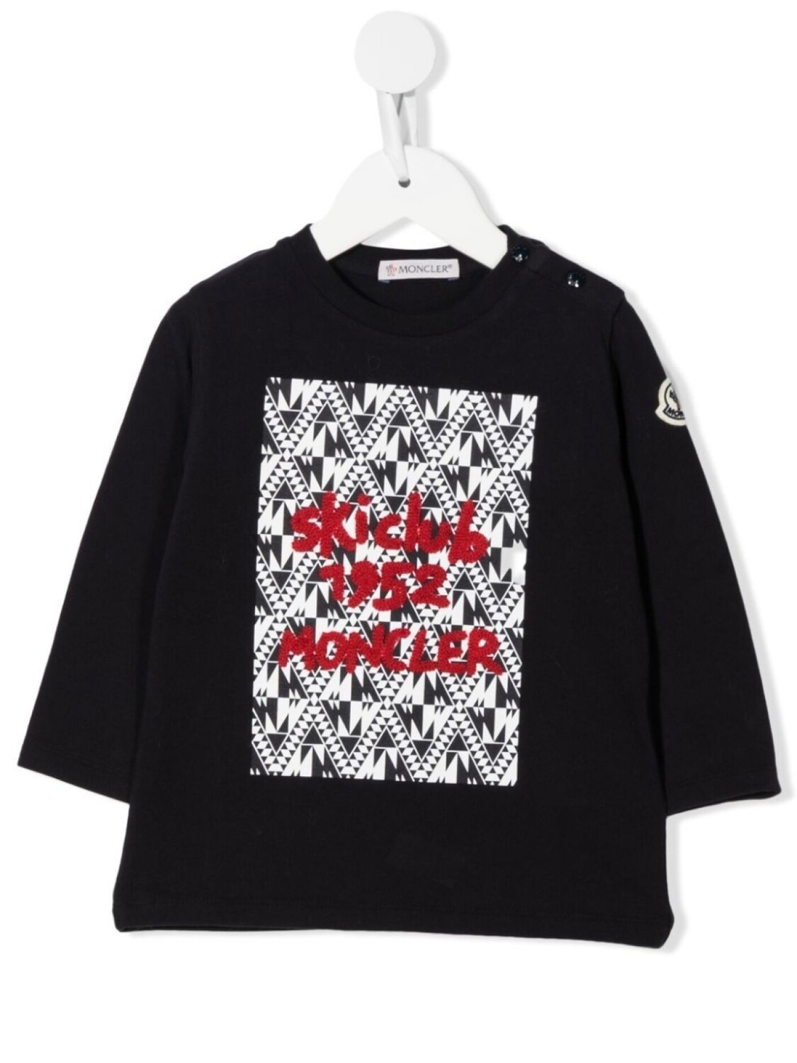 

Moncler Enfant футболка с длинными рукавами и вышитым логотипом, синий