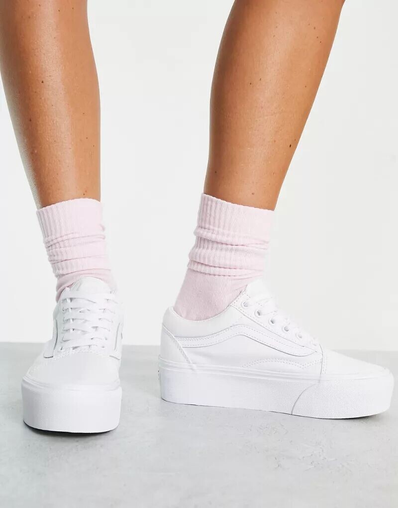 Белые кроссовки Vans Old Skool Stackform Triple — фото 4