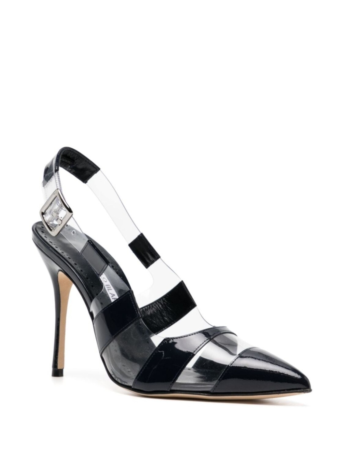 Manolo Blahnik туфли-лодочки Uxra 70 мм с открытой пяткой, синий — фото 2