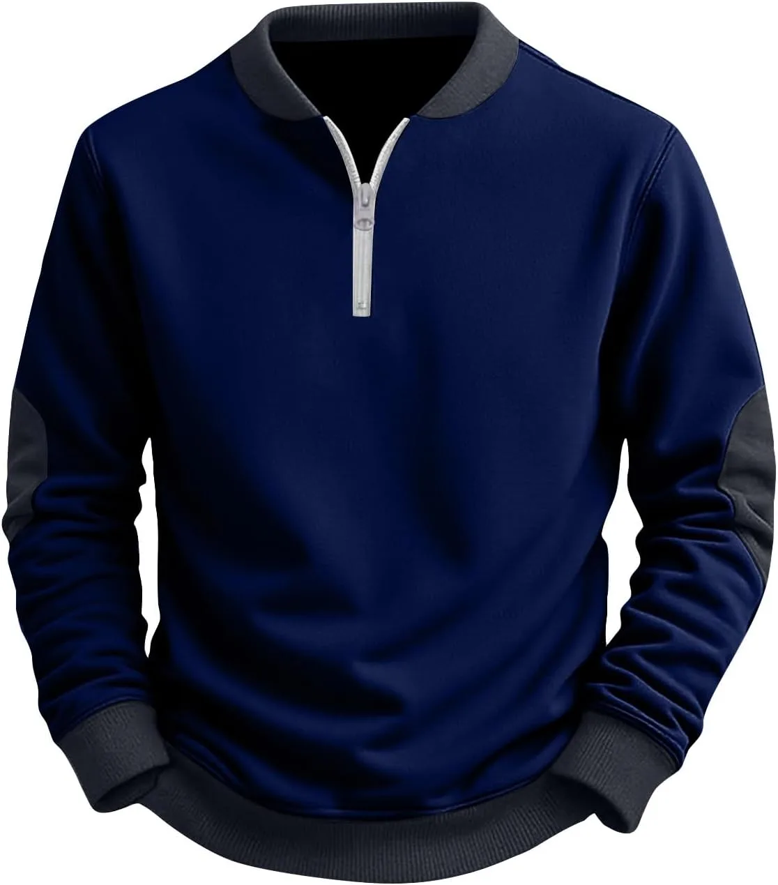 

MKLUNJOP свитшот для мужчин с длинным рукавом, воротник-стойка, 1/4 молнии