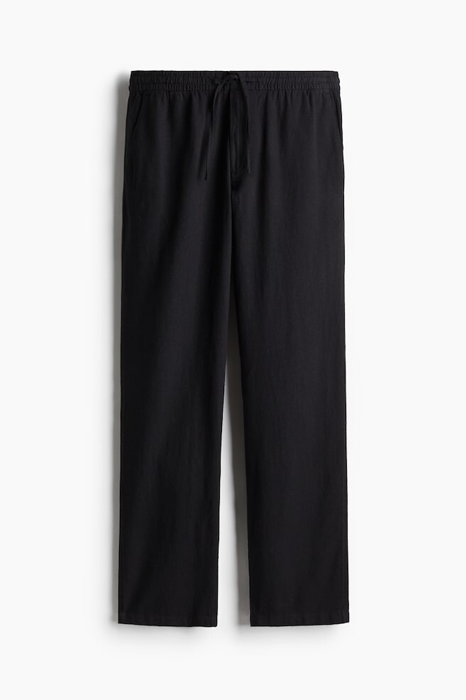 

Брюки из льняной смеси, стандартного кроя H&M, черный