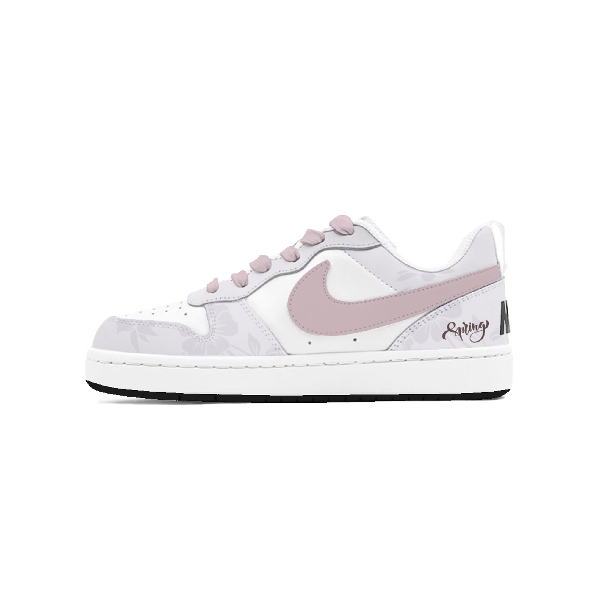 

Nike Детские кроссовки для скейтбординга Court Borough Misty Purple Flower Path с низким верхом, устойчивые к истиранию, для подростков