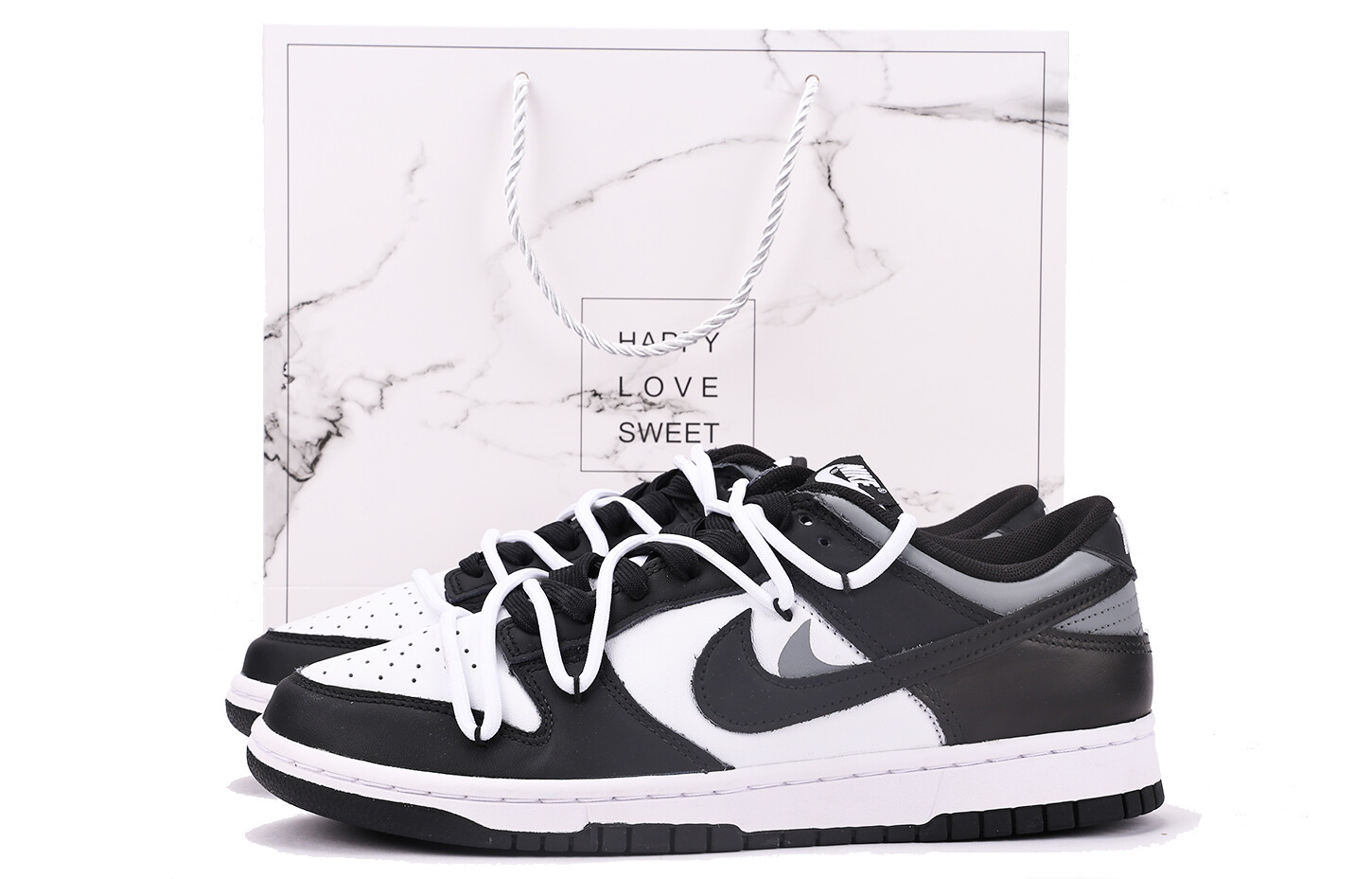 

Кроссовки Nike Dunk Skateboarding Shoes Unisex Low-top Core Black/Solid Gray/Flash Red, черный/серый