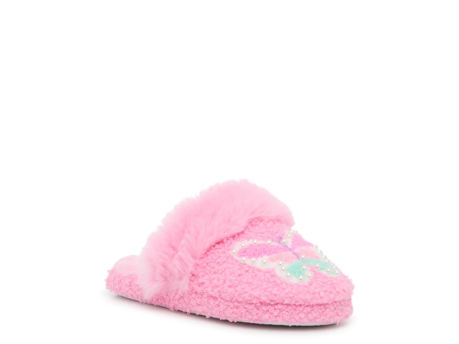 

Тапочки OMG Accessories Butterfly Pearl Plush Slipper - Kids', Peony Pink