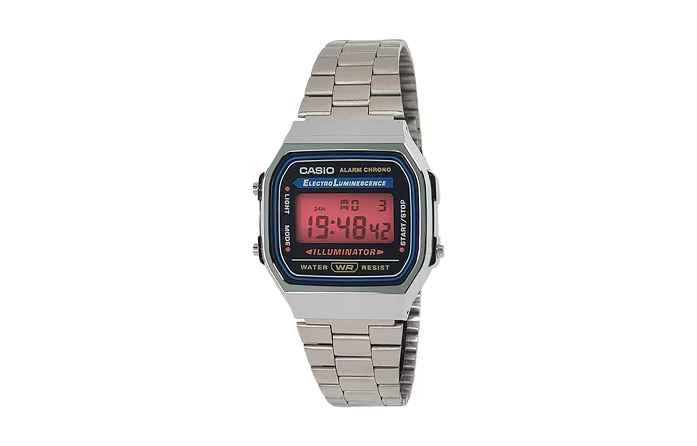 

CASIO Мужские часы Retrofit Series с кварцевым механизмом, стальной браслет, черный циферблат