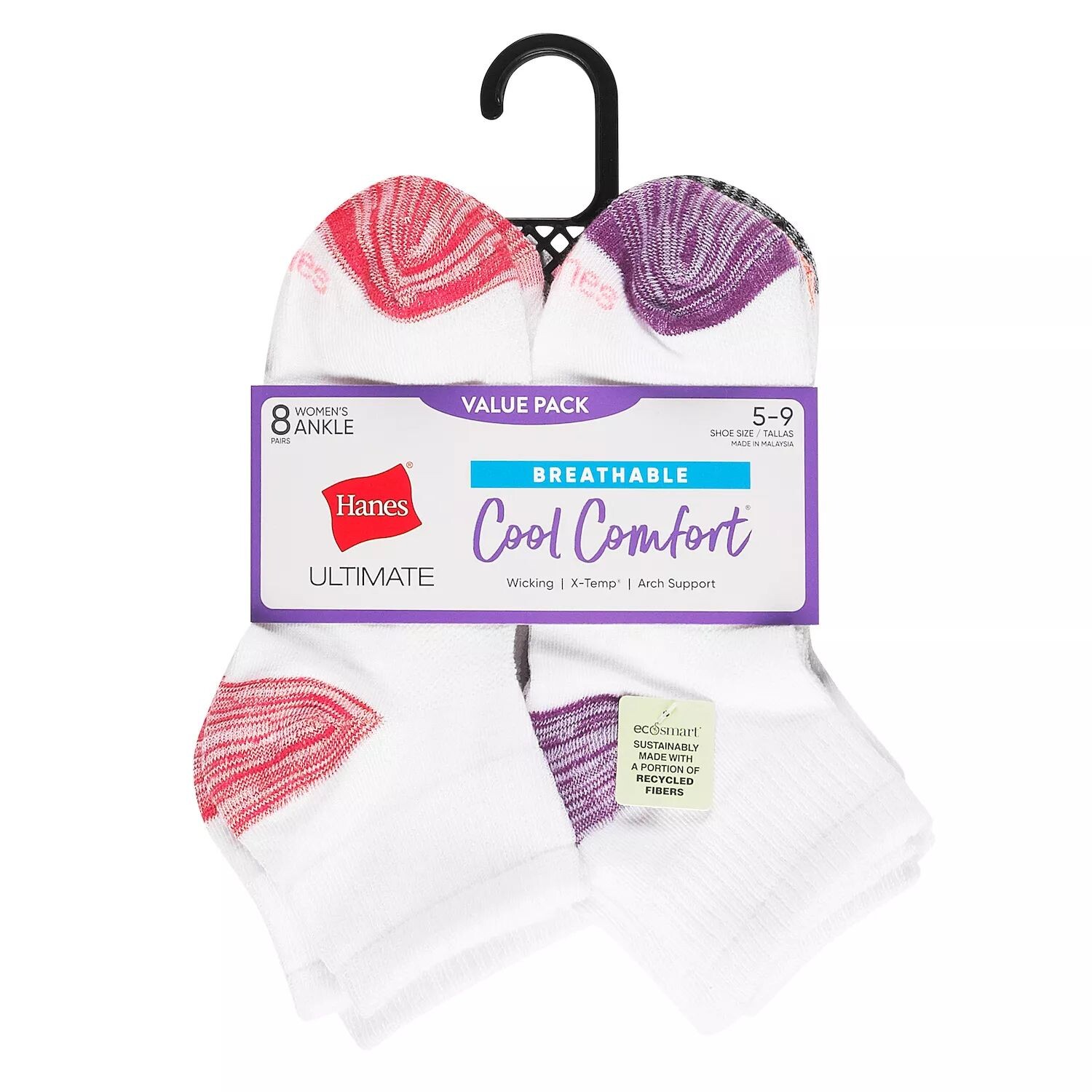 

Женские дышащие носки Hanes Ultimate Cool Comfort, 8 пар, HWUBA8 Hanes