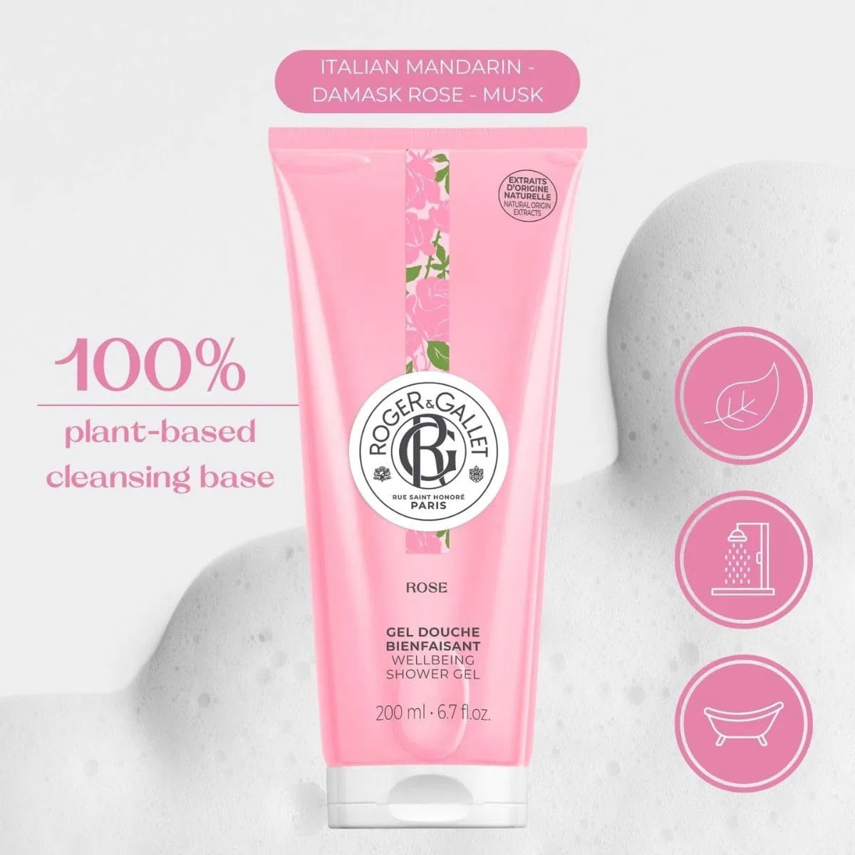 Успокаивающий гель для душа Roger&Gallet Rose с ароматом розы Roger & Gallet, Multi-Coloured — фото 3