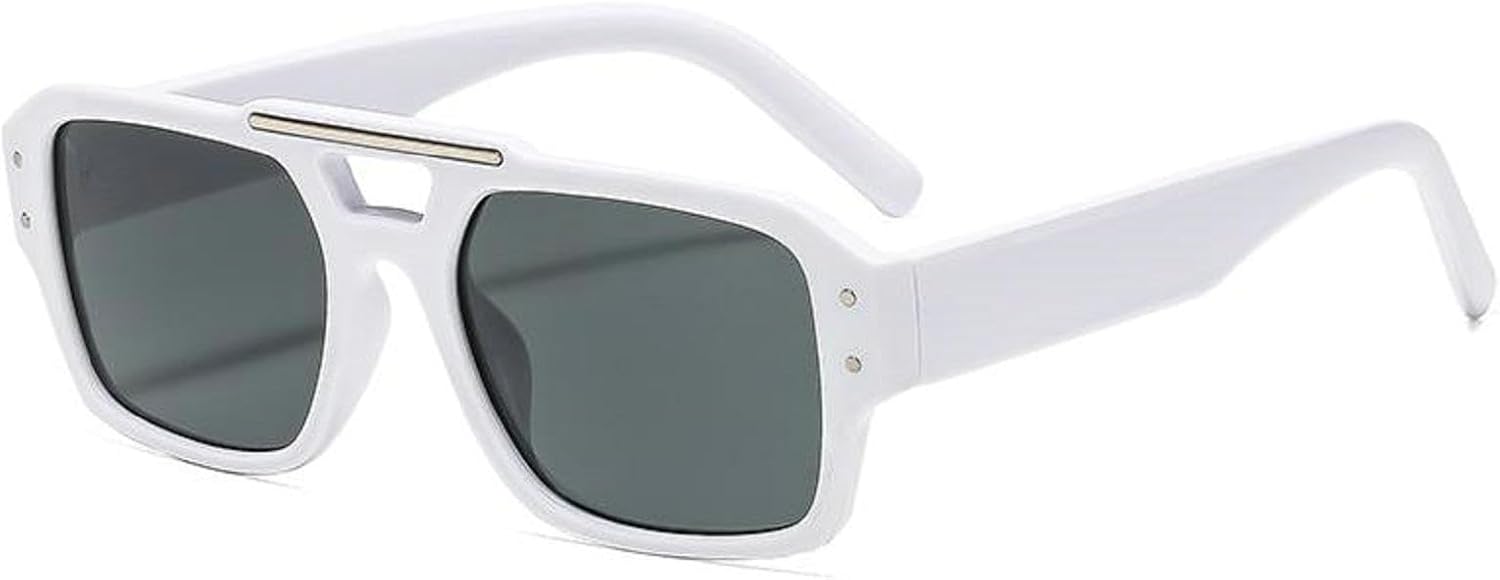 

Модные квадратные солнцезащитные очки для женщин в стиле ретро с заклепками, сине-зеленые, с защитой от УФ-излучения UV400, трендовые солнцезащитные очки для мужчин mincl, C5