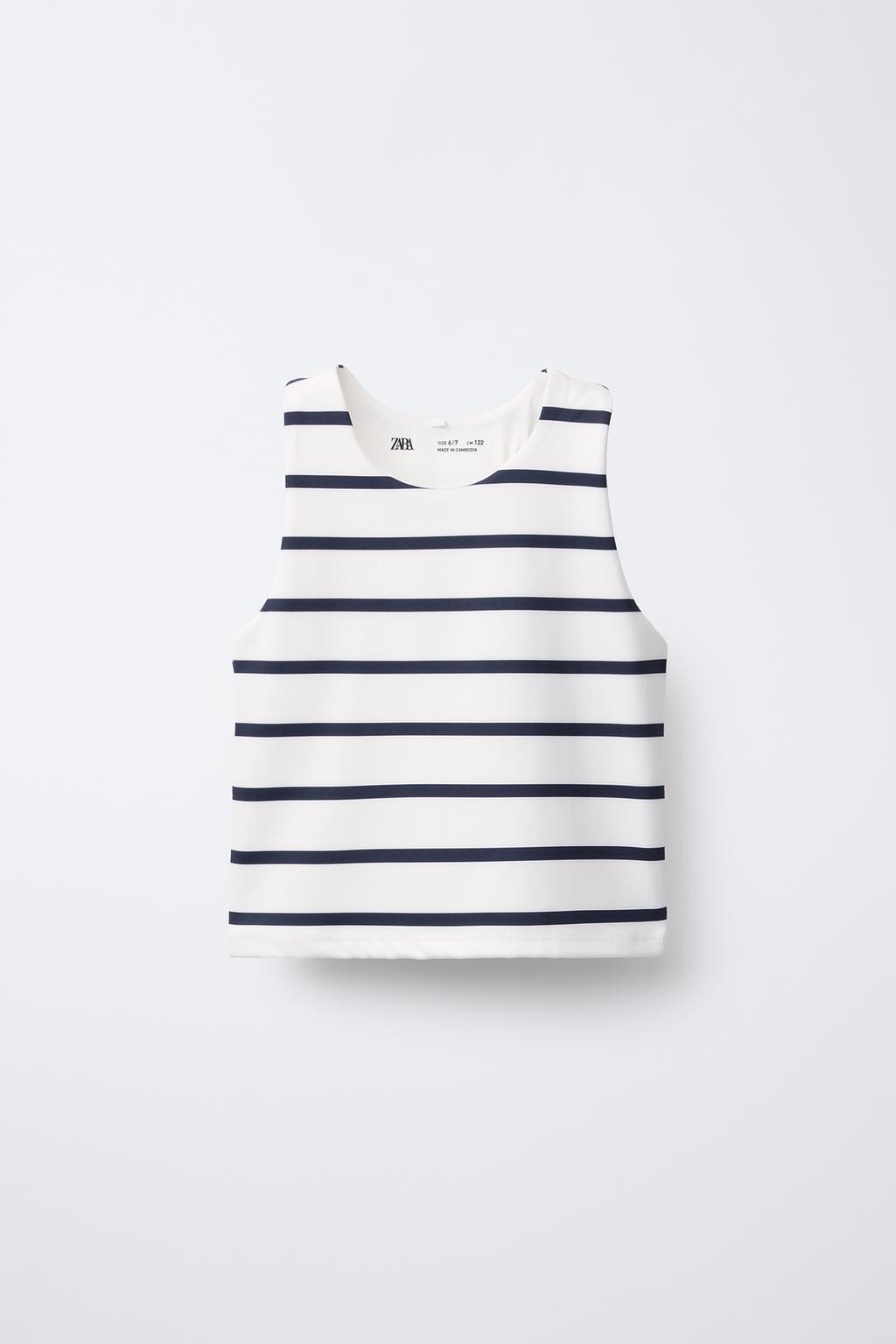 

Футболка в спортивную полоску ZARA, синий