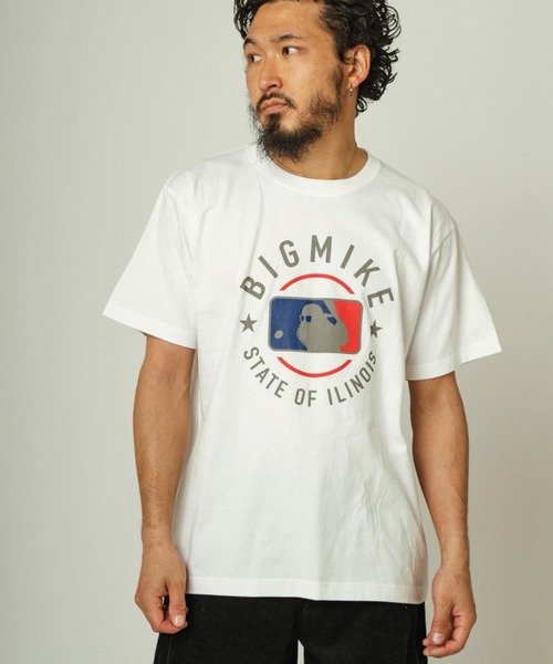 

Футболка с коротким рукавом, принт "BIG MIKE", MLB, белый