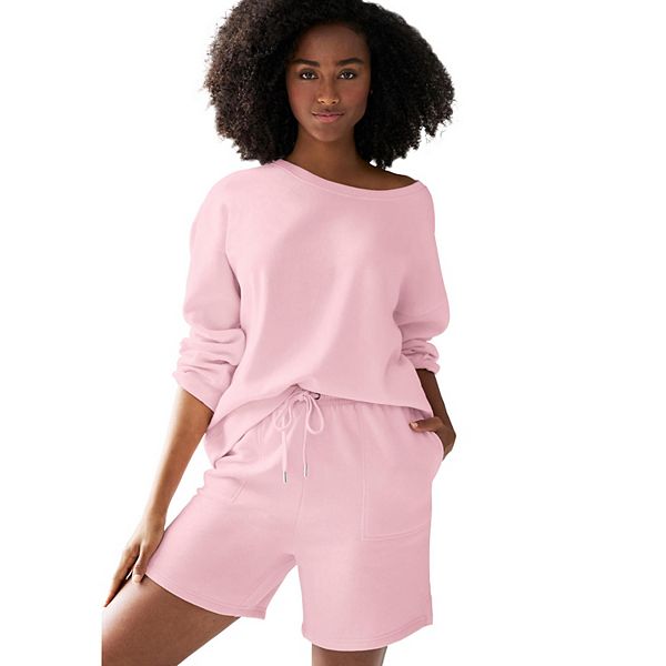 

Флисовые шорты с кулиской Plus size Ellos, Misty Rose