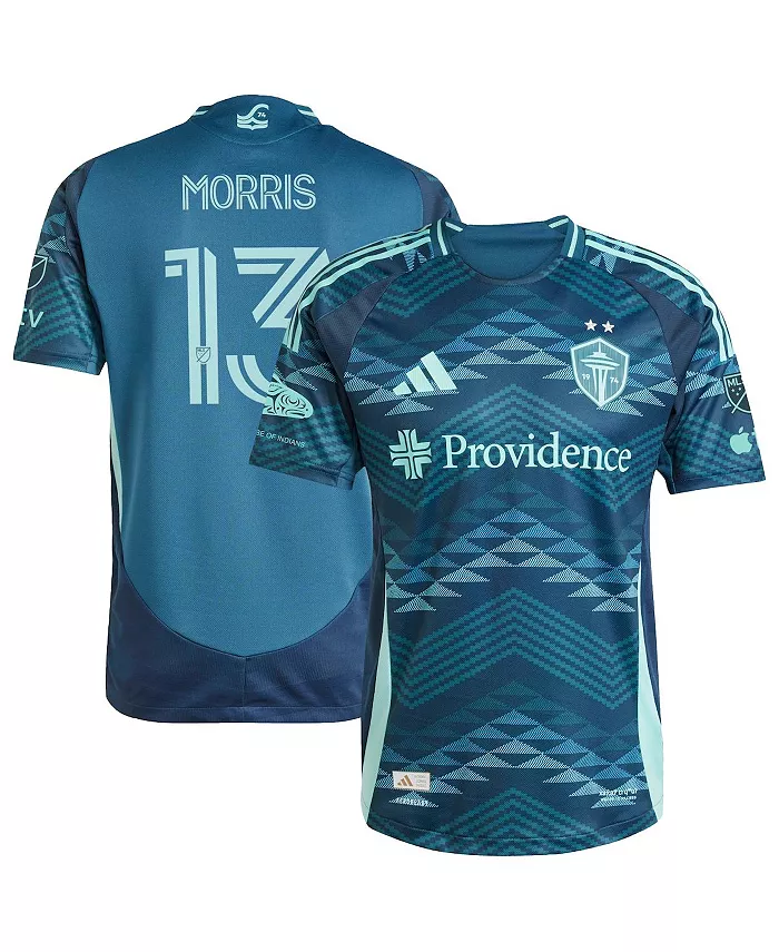 

Мужская футболка Jordan Morris Blue Seattle Sounders FC 2025 The Salish Sea Kit Authentic Player Jersey adidas