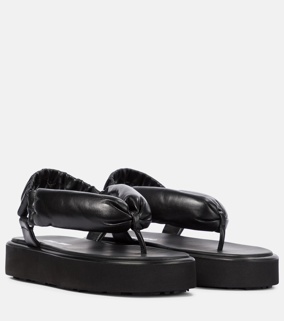 Кожаные сандалии-танкетки Miu Miu, черный