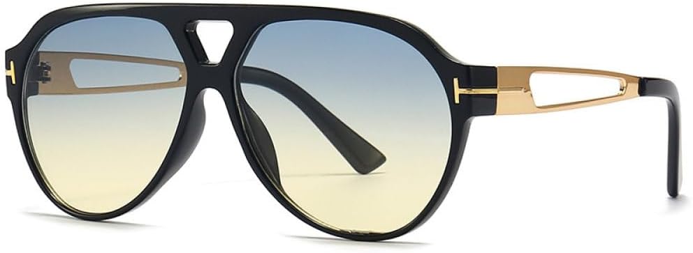 

Солнцезащитные очки большого размера 2027 года для женщин, модные солнцезащитные очки для вождения для мужчин, градиентные ретро-очки с защитой от УФ-излучения UV400 MTZJH, Blue Yellow