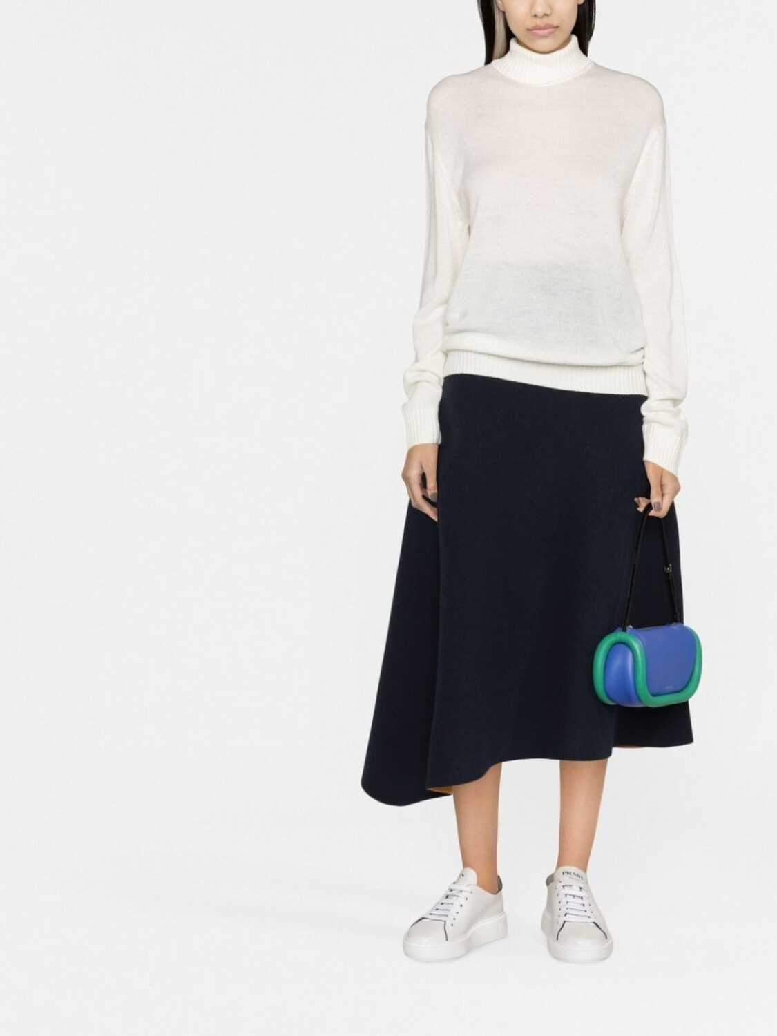 Jil Sander шерстяной джемпер с высоким воротником, нейтральный цвет — фото 2