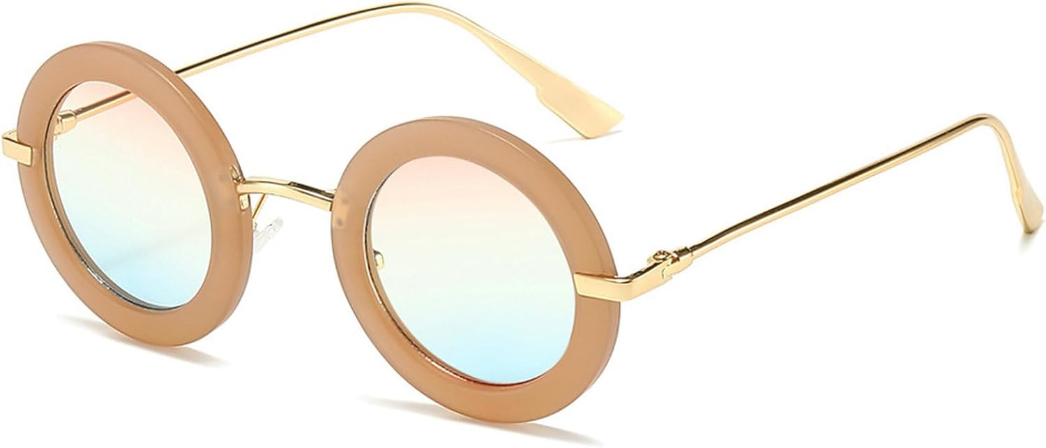 

Модные круглые солнцезащитные очки для женщин в винтажном стиле с металлической оправой, панк-стиль, мужские роскошные солнцезащитные очки, трендовые очки с защитой от УФ-излучения UV400 mincl, C3