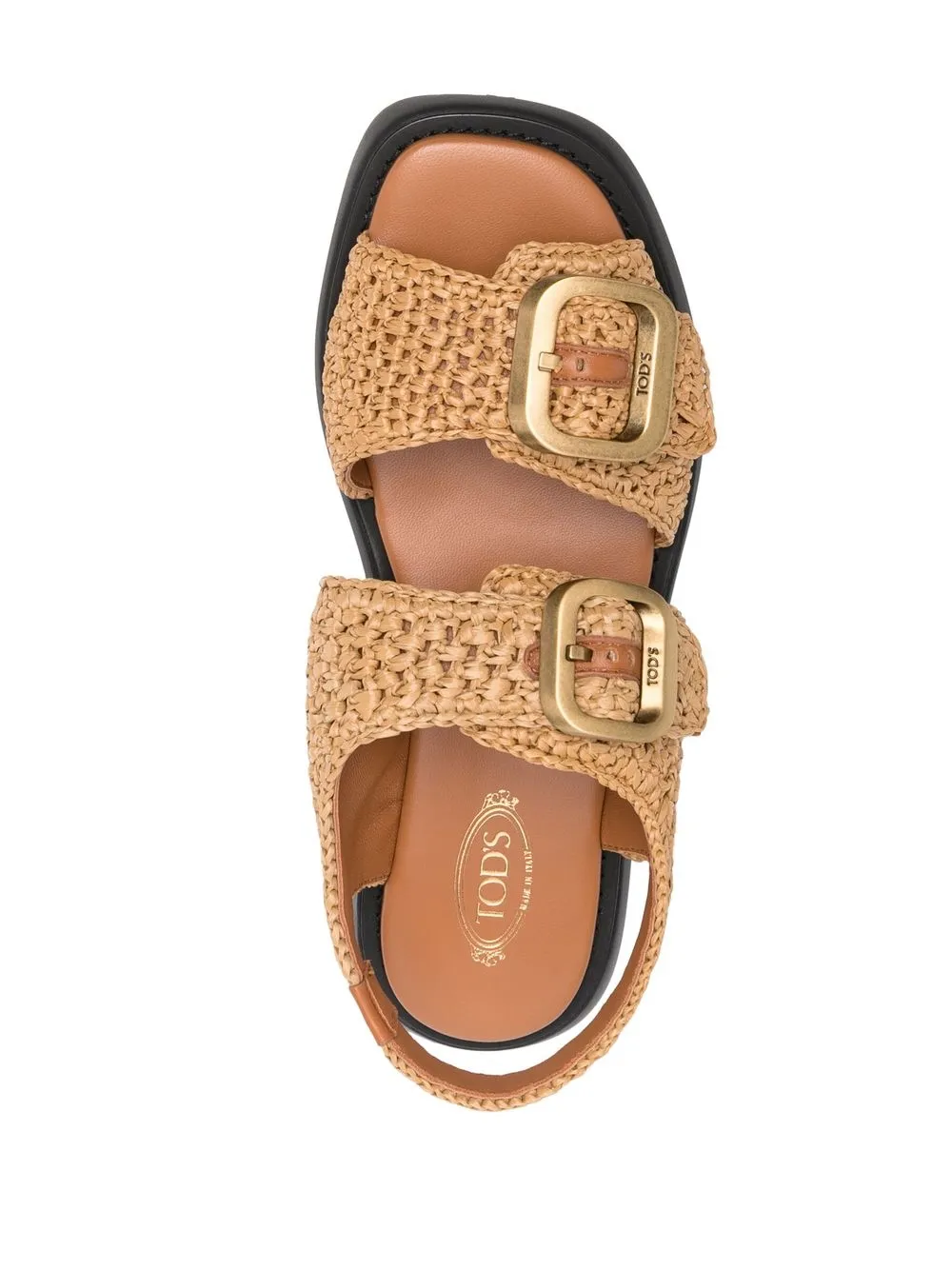 Сандалии с плетеными ремешками TOD'S, коричневый — фото 4