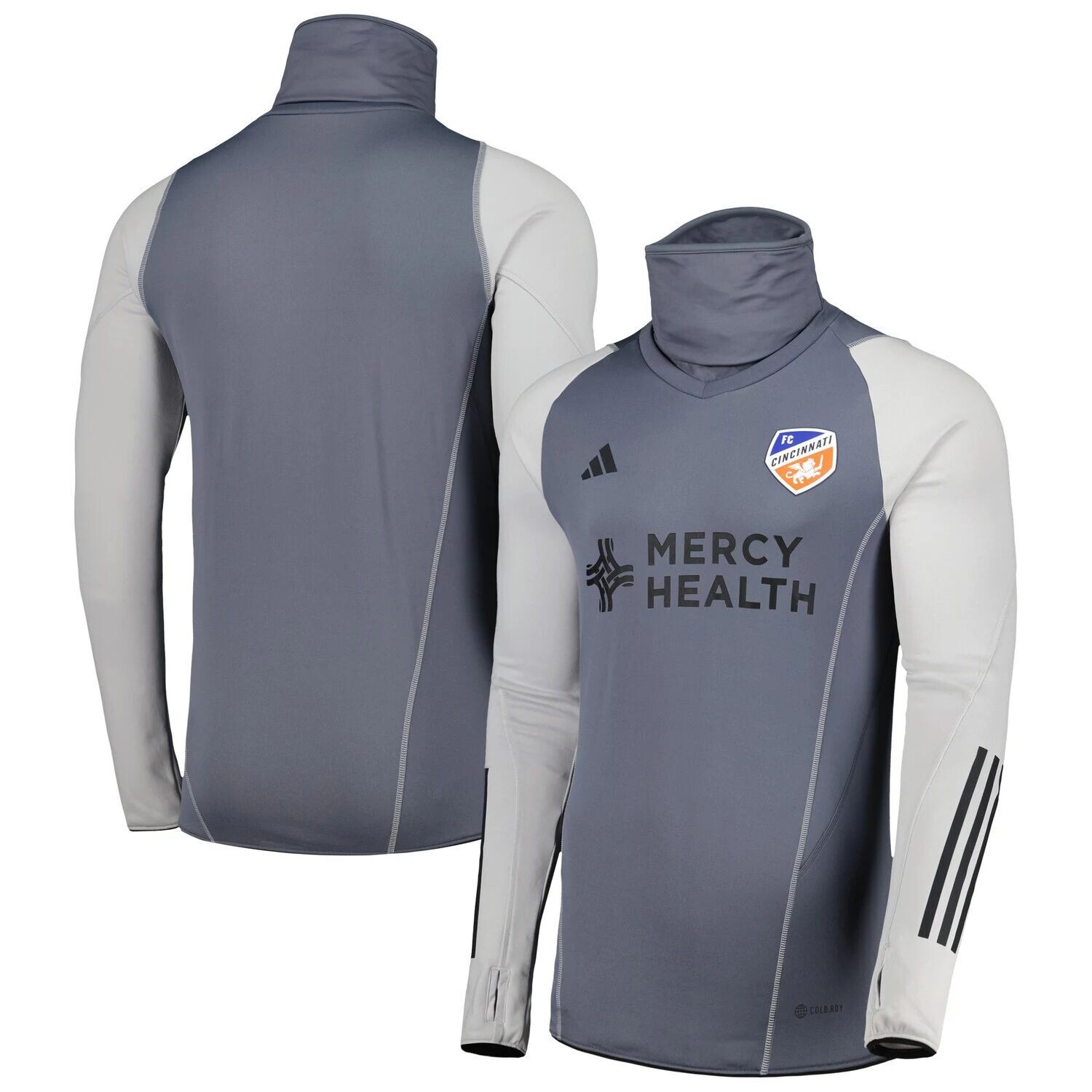 

Мужской серый топ FC Cincinnati теплый реглан COLD.RDY adidas
