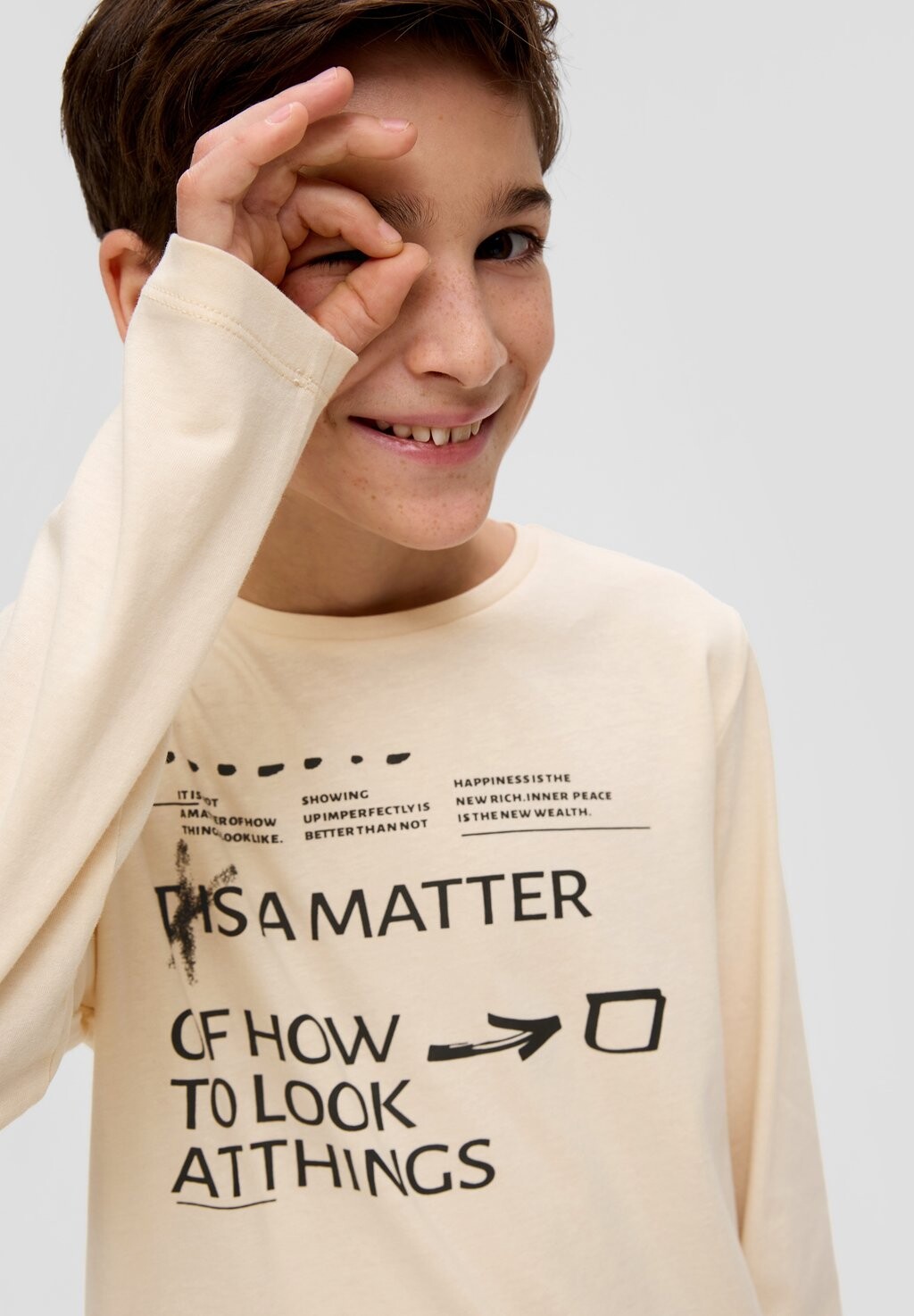 

Рубашка с длинным рукавом MIT STATEMENT-PRINT s.Oliver, цвет helles sand
