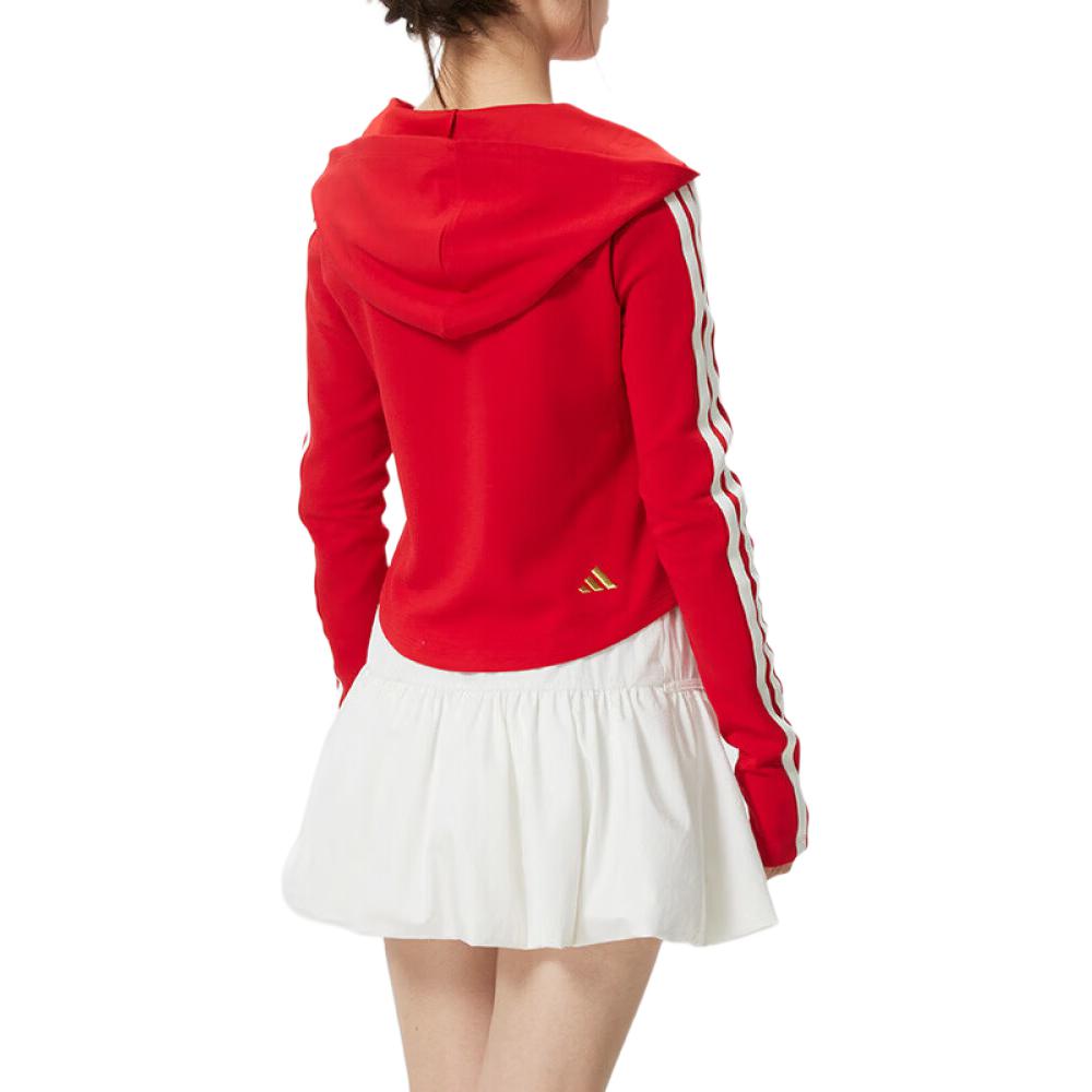 Футболка женская светлая алая с капюшоном Moderate Adidas, светло scarlet — фото 4