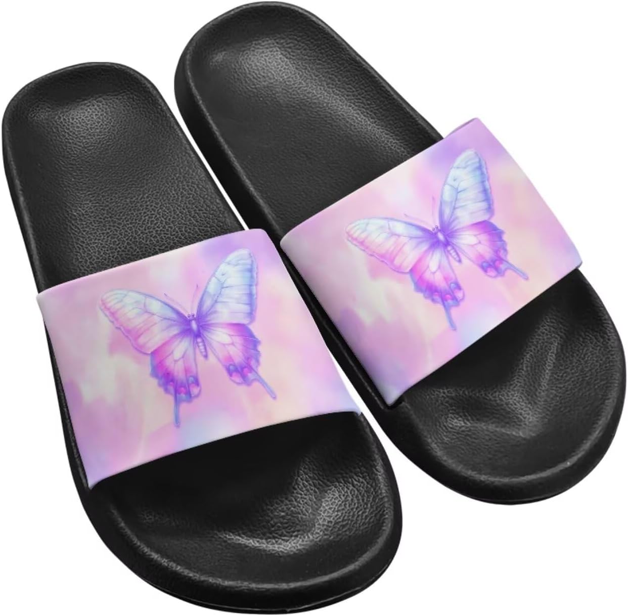 

Женские шлепанцы Jeiento с открытым носком, сандалии-бабочки, нескользящая резиновая подошва, для душа, ванной, пляжа, бассейна, Tie Dye Butterflies