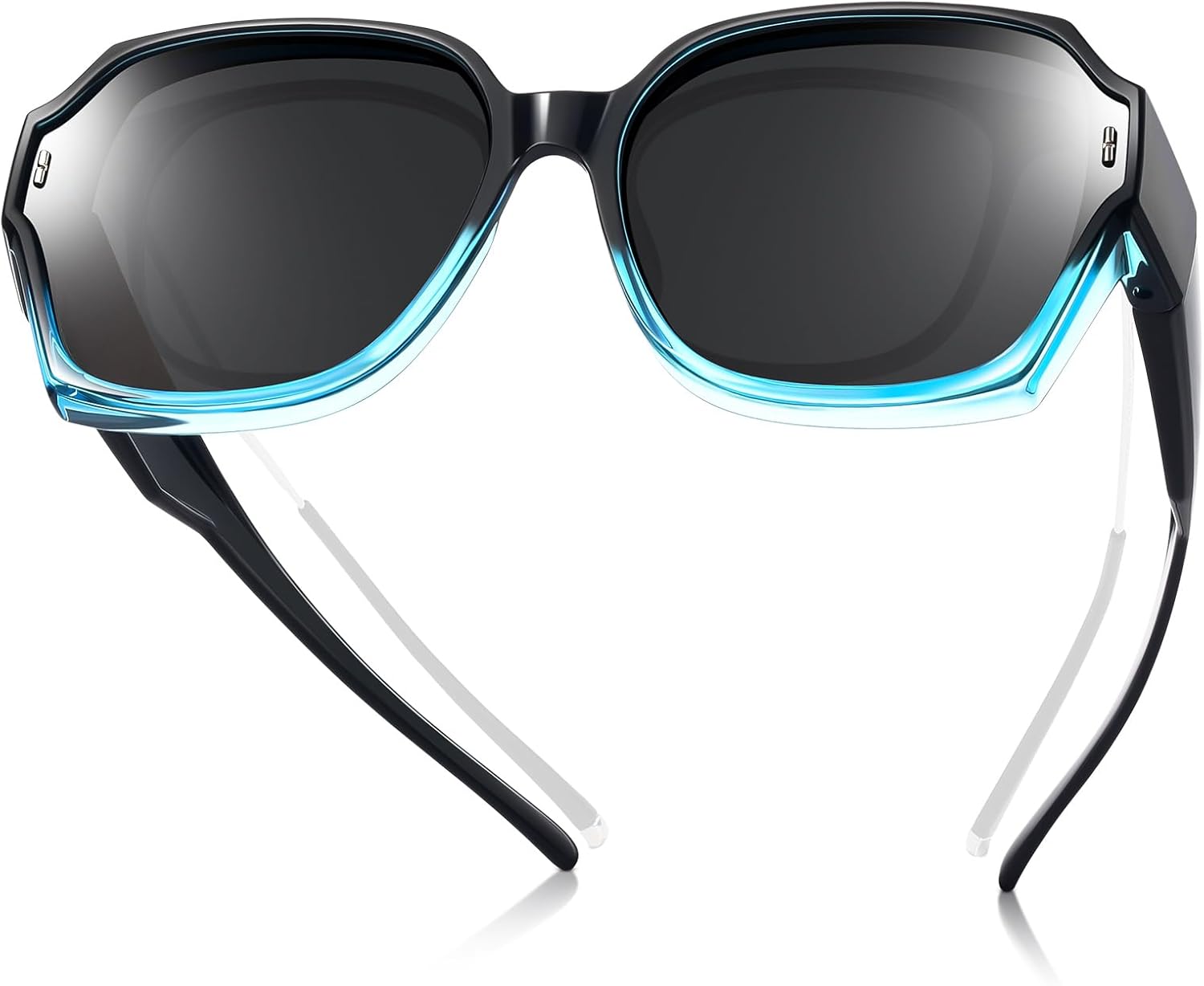 

Поляризованные солнцезащитные очки, надеваемые поверх обычных очков, для женщин, модные квадратные солнцезащитные очки, легкие, облегающие TINHAO, B-gradient Light Blue