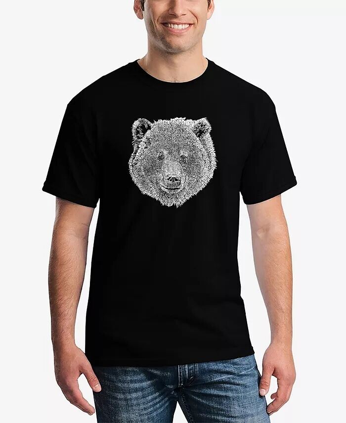 

Мужская футболка Word Art Bear Face LA Pop Art, черный