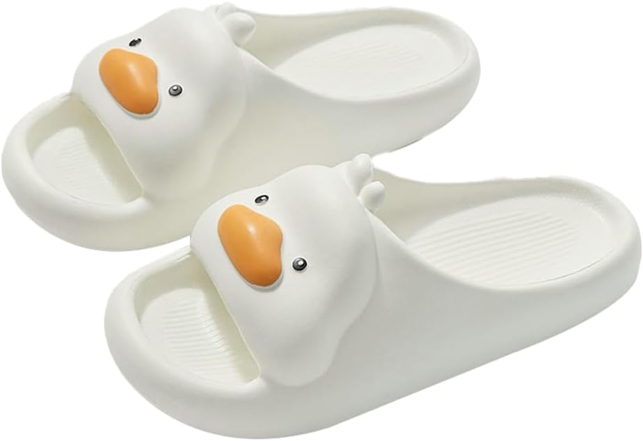 

Тапочки с мультяшной уткой Hzxsny для женщин и мужчин, милые тапочки в виде облаков, унисекс, пляжные тапочки, легкая летняя обувь, белый