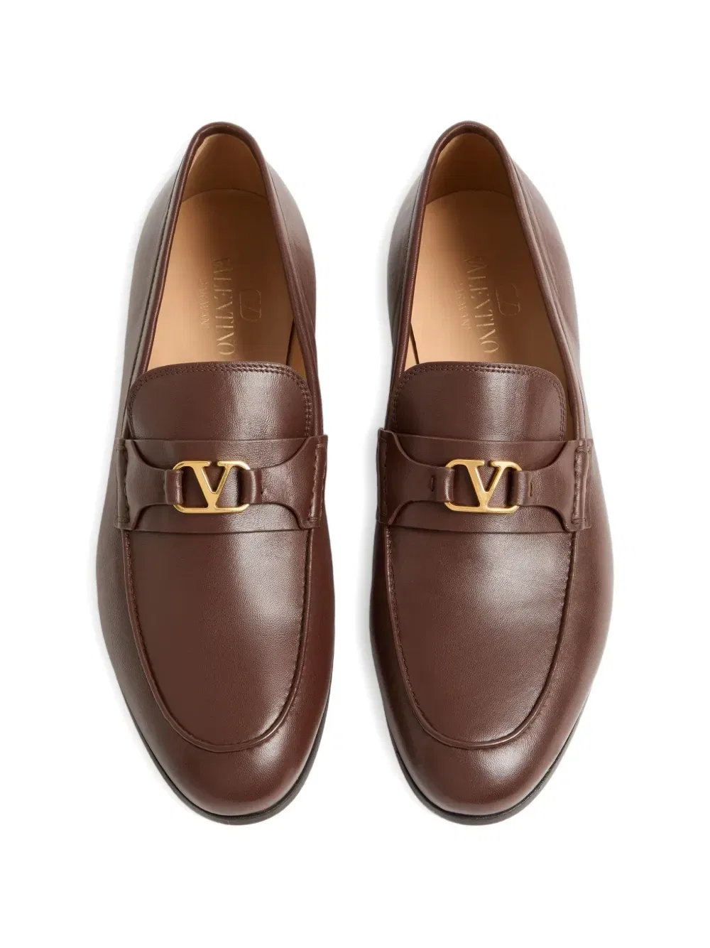 Лоферы VLogo Signature из кожи наппа Valentino Garavani, коричневый — фото 3