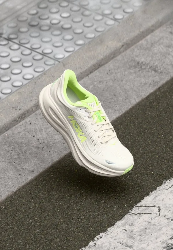 Кроссовки для бега по шоссе bondi 9 Hoka, Grout/Neon Yuzu