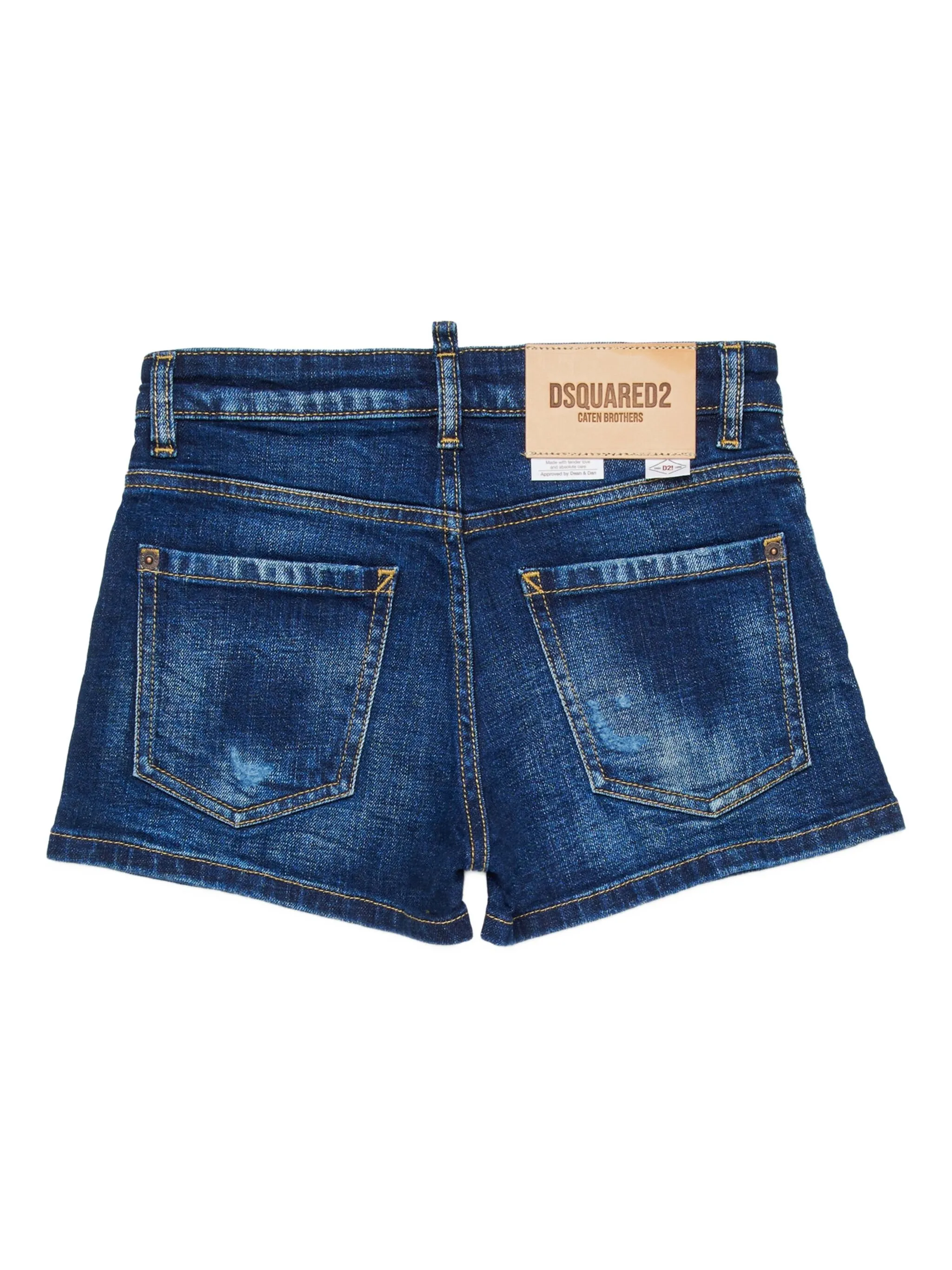 Джинсовые шорты с нашивками Dsquared2 Kids, синий — фото 2