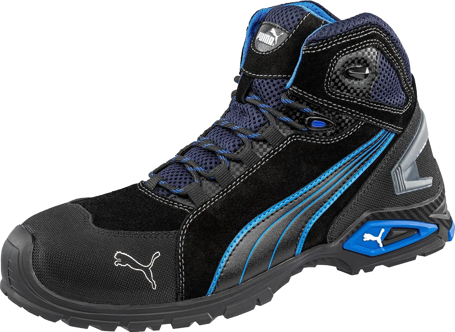 Рабочие ботинки PUMA Safety Rio Black Mid для мужчин, размер S3, защита от проколов, алюминиевый носок, противоскользящее покрытие