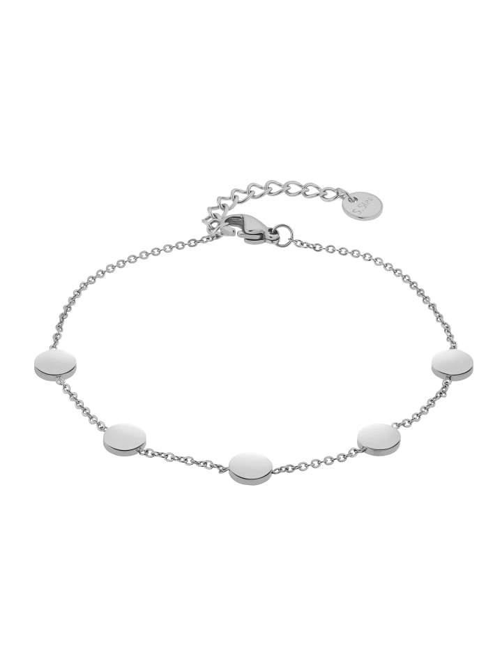 

Steel_Art Браслет из энны с кругами, серебристого цвета, полированный