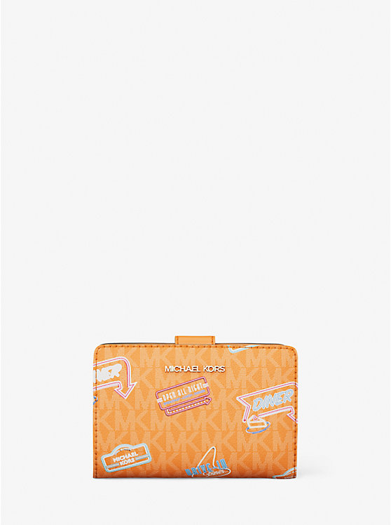 

Кошелек Jet Set с фирменным принтом, складывающийся Michael Kors, оранжевый