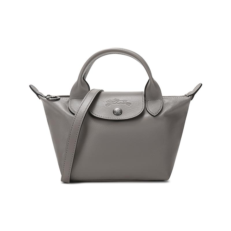 

LONGCHAMP Сумка Le Pliage Cuir из овчины в форме пельменя Мини женская наплечная через плечо сумка Streptopelia серый