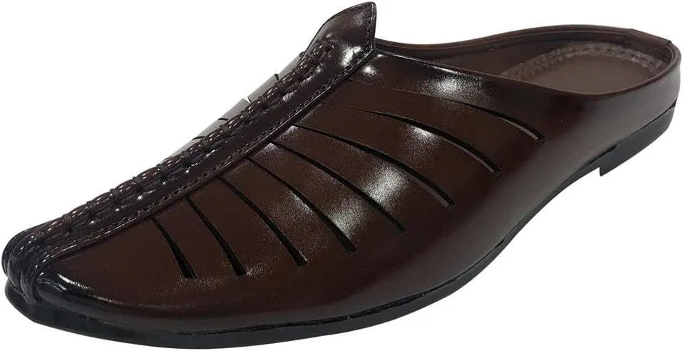 Мокасины кожаные Shoe Bazar Punjabi Jutti, коричневый