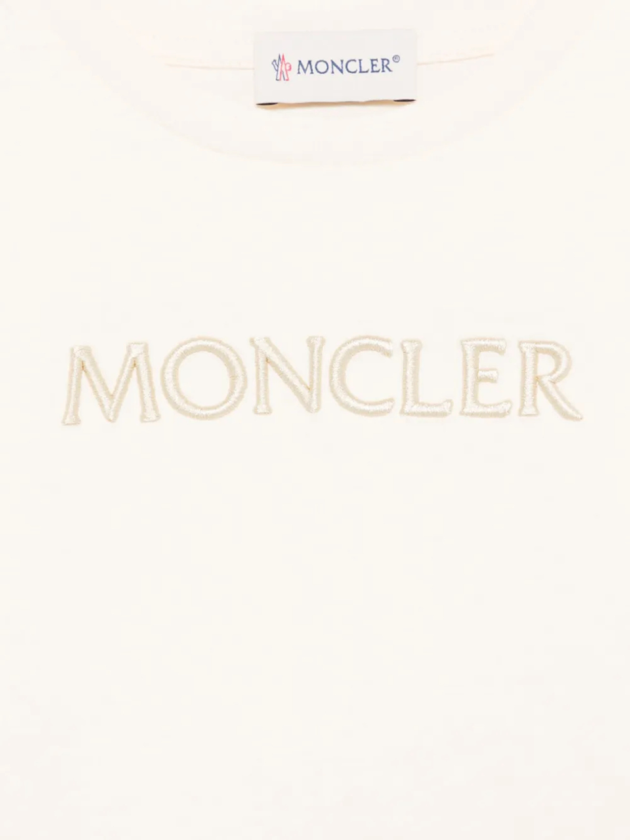 Футболка из хлопка Moncler Enfant, нейтральный — фото 3