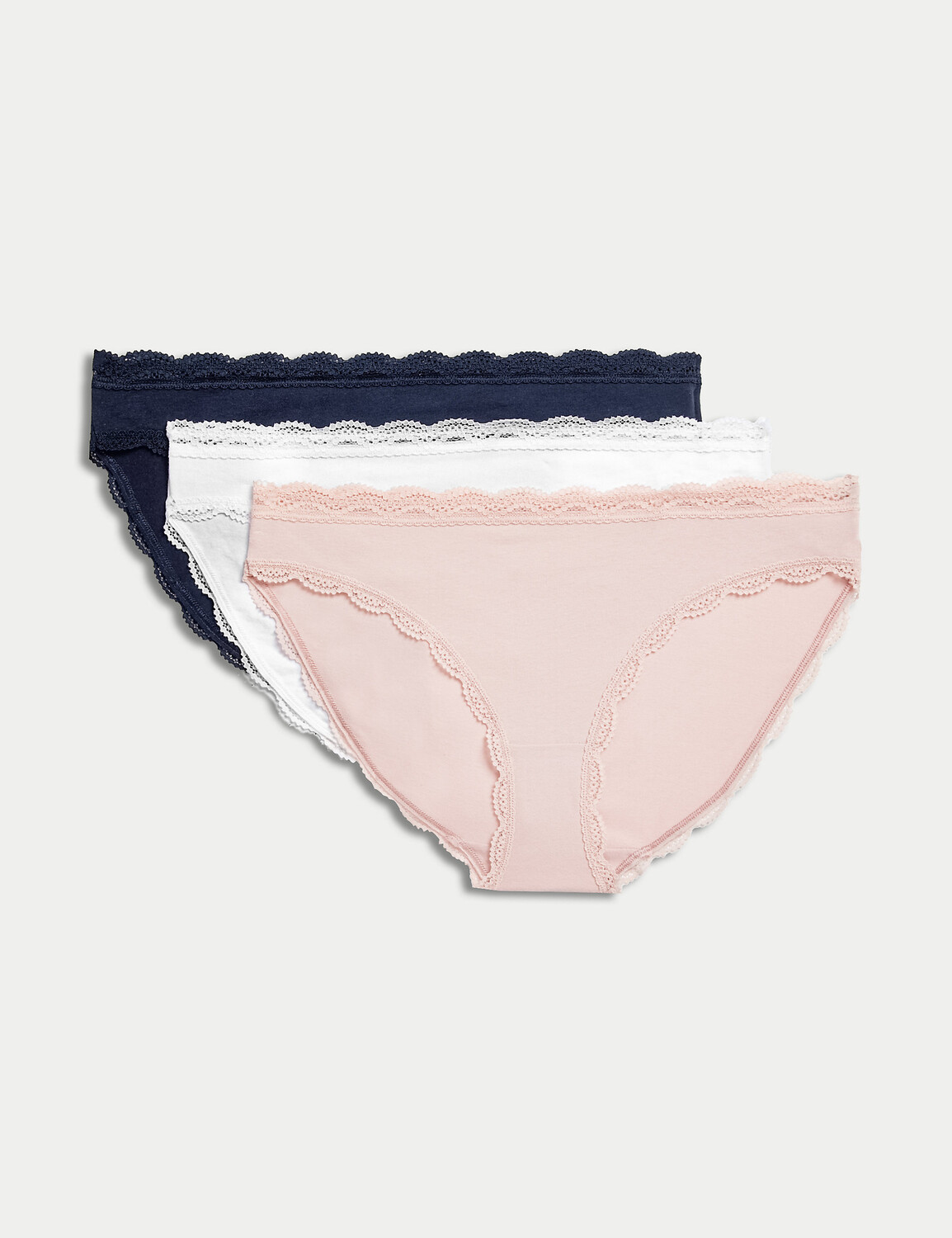 

Трусики бикини из 3 пар хлопка и кружева Marks & Spencer