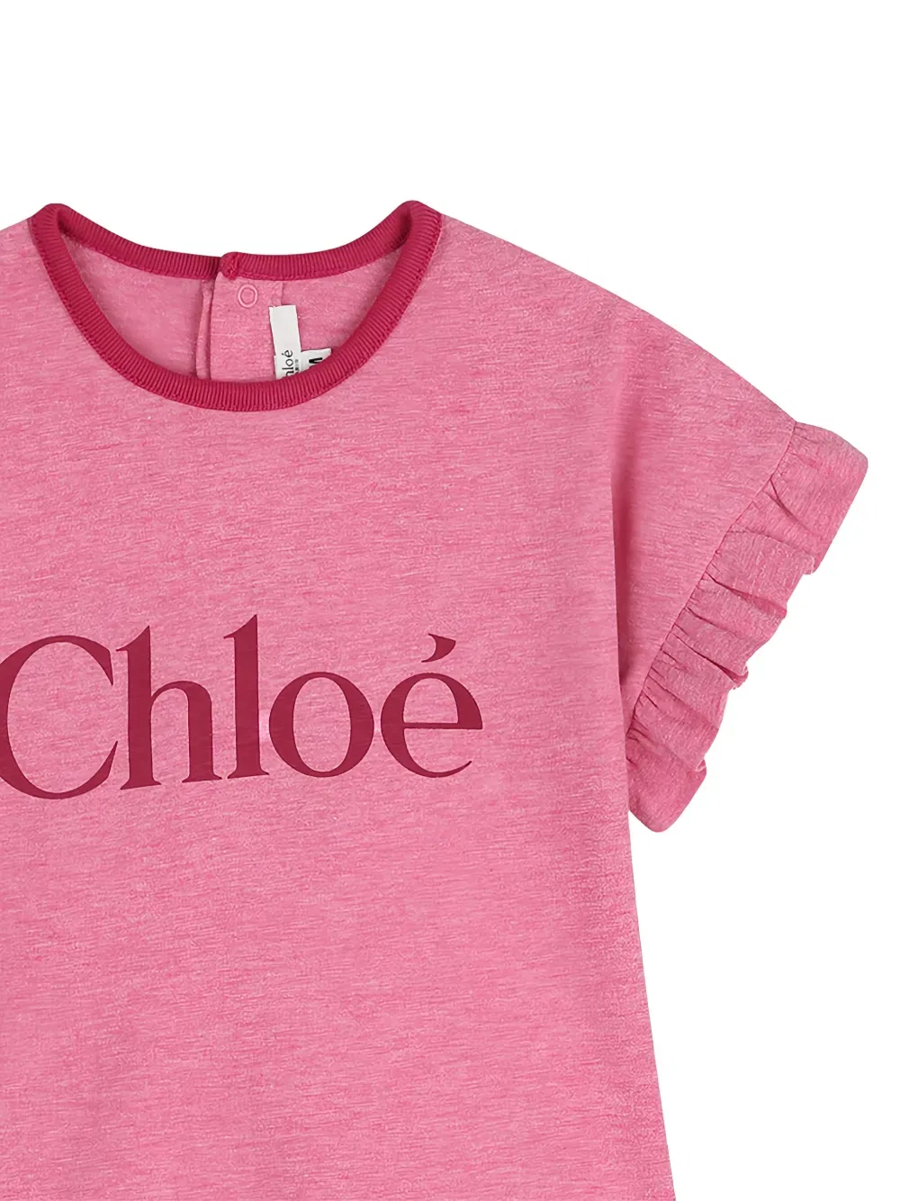 Платье с оборками и логотипом Chloe Kids, розовый — фото 3